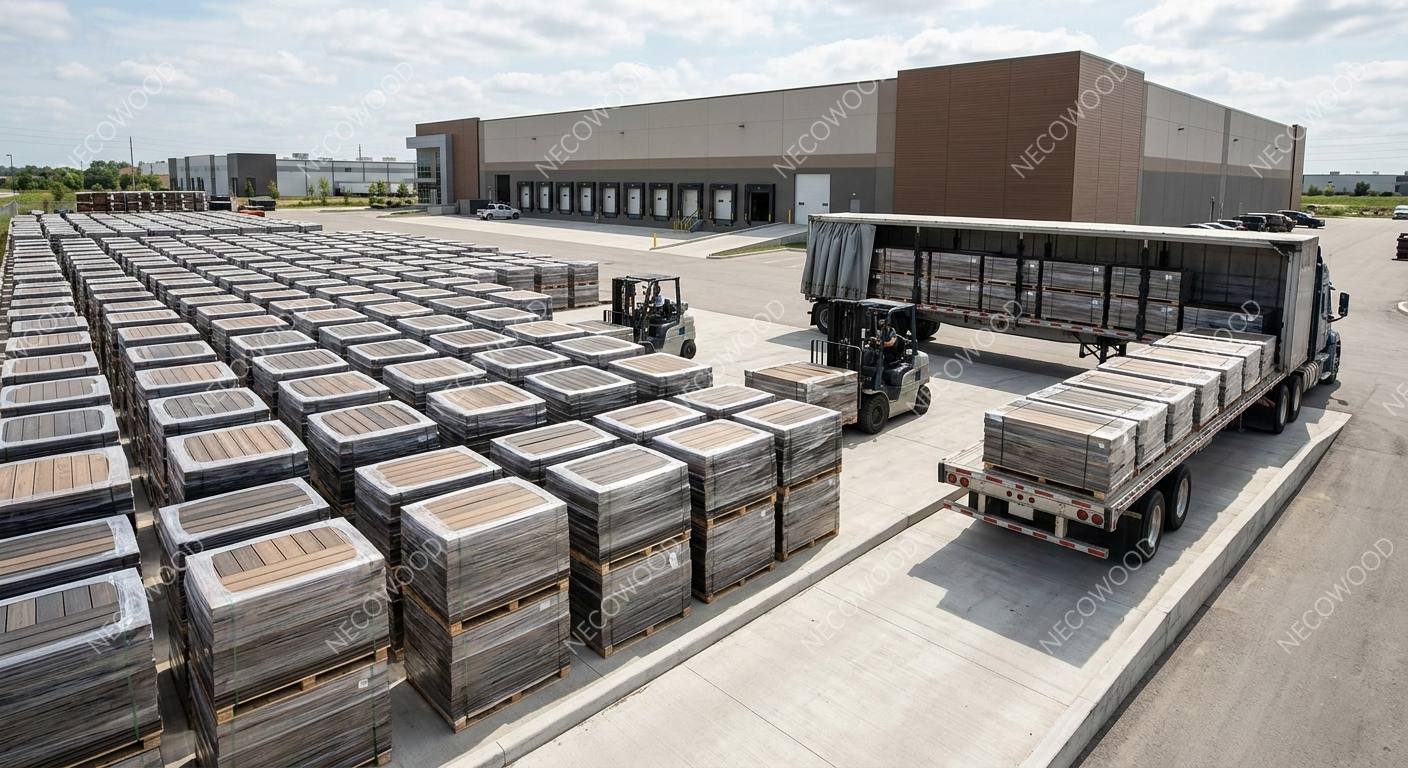 Transisi indoor-outdoor yang mulus Resor modern di Bali menampilkan desain terintegrasi mulus dengan sandaran dinding dan decking WPC PT Necowood Indonesia bergaya minimalis tropis