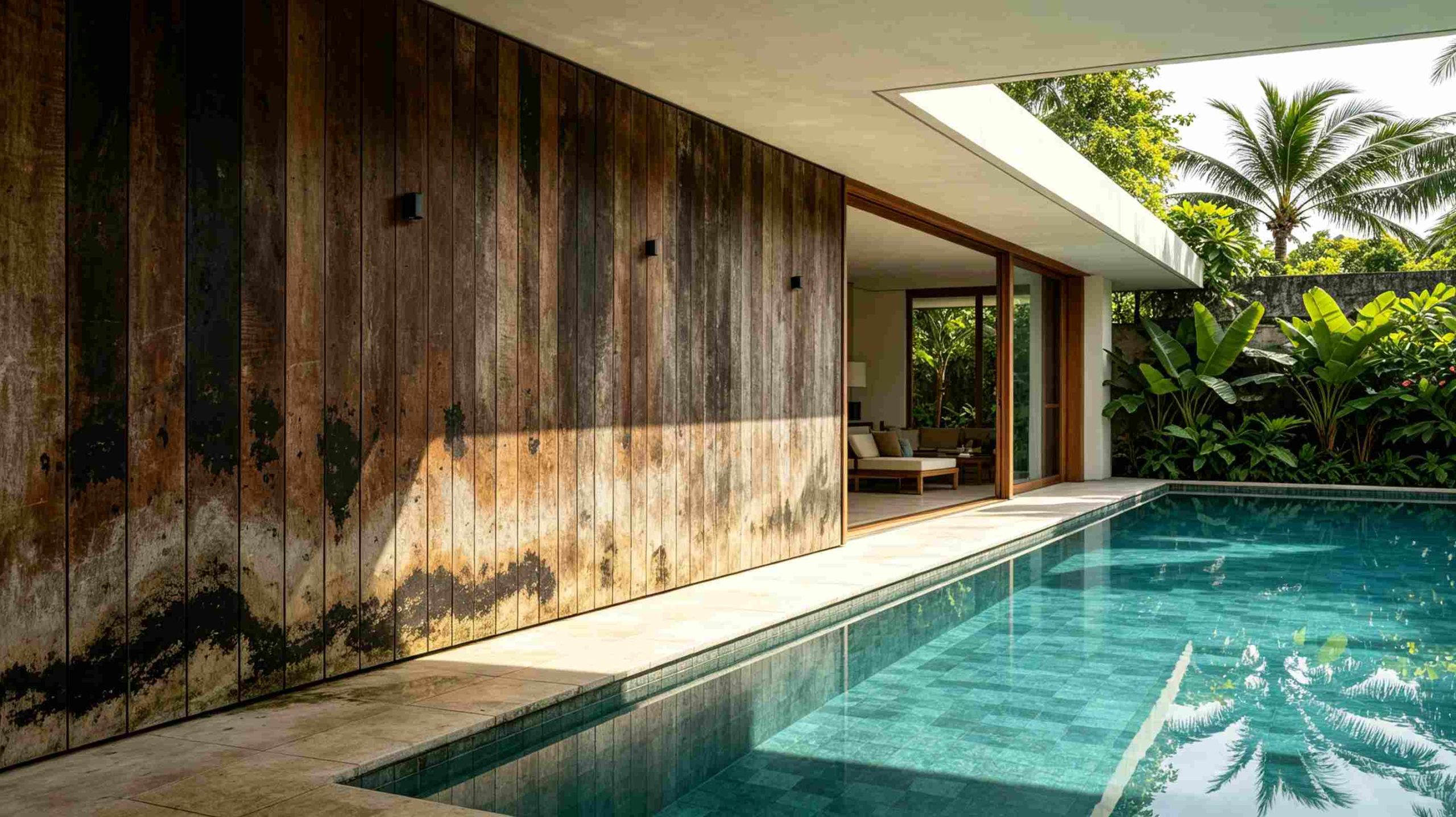 Proyek WPC panel dinding hotel di Bali